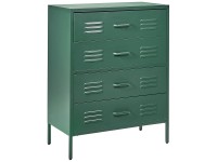 Beliani Cassettiera Enago Metallo Verde (HxLxP) 102 x 80 x 40 cm