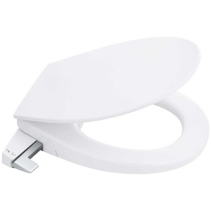 Sedile WC bidet Grohe Bau Keramik bianco con chiusura rallentata e comando laterale.