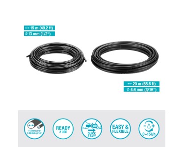 TIMESETL Kit Irrigazione A Goccia 50 Pezzi - Dripper Regolabili A 8 Fori 360° Per Piante In Vaso