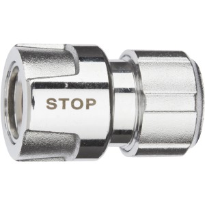 Raccordo per tubo Geka plus 13 mm con arresto acqua per tubi da giardino e sistemi a innesto.