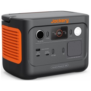 Jackery Explorer 240 V2 Power Station : Alimentation portable avec ports et écran LCD.