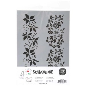 Stencil A4 con motivo di tralci di fiori per stencil.