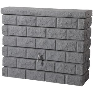 Serbatoio da parete Garantia Rocky 400 l in Dark Granite con rubinetto, per irrigazione giardino.