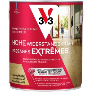 Barattolo di sigillante per parquet lucido e trasparente, 2,5 l, per rivestimenti per pavimenti in legno.
