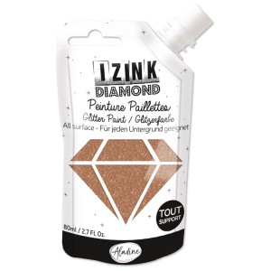 Aladine Diamond Kupfergold Glitzerfarbe in Quetschflasche, Malzubehör für kreative Projekte.