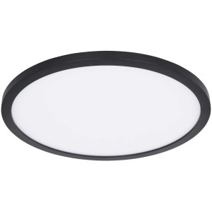 Plafonnier extérieur LED Globo Sapana rond noir, 18W, avec rétroéclairage.