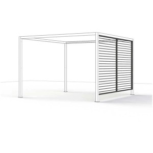 Store latéral pour pergola Siena Garden en aluminium, 300 cm, anthracite, pour tonnelles et pavillons.