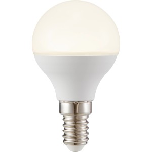 E14 LED Leuchtmittel in Globeform, 4,8 W, neutralweißes Licht für Wohnräume.