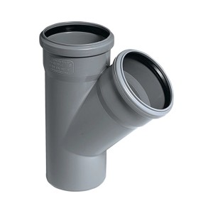 Dérivation simple 45° Marley HTEA grise DN 110/50 pour évacuation domestique.
