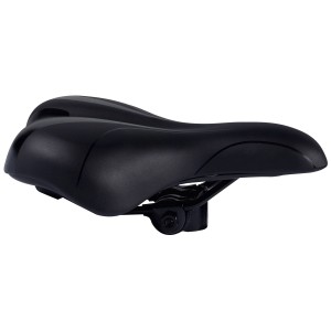 Sella da donna Urban nera per un ciclismo confortevole, staffa inclusa.