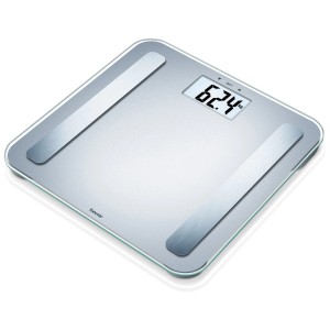 Balance de diagnostic Beurer BF 183 : Balance en verre avec écran et électrodes en acier inoxydable.