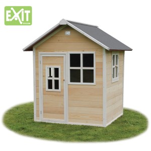 EXIT Loft 100 cabane en bois naturelle avec toit étanche et fenêtres.
