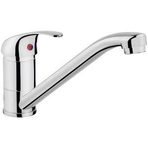Mitigeur d'évier chromé Tirso basse pression, robinet à levier unique.