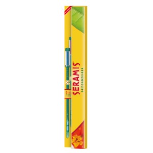 Seramis Testeur d'humidité d'intérieur grand dans une boîte jaune, accessoire pour pots de fleurs.
