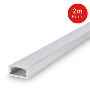 Profilo in alluminio autoadesivo per strisce LED Briloner, 2 m, bianco alluminio.