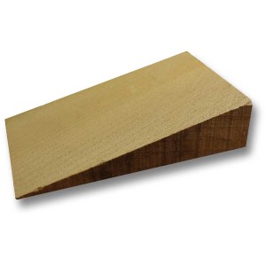 Cuneo in legno di acacia, 250x60x55 mm, per livellare e spessorare in edilizia.