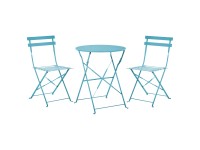Beliani Bistro-Set Fiori Metall Seeblau