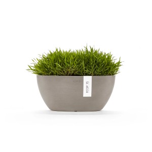 Ecopots Sofia jardinière, coupe à plantes brun-gris avec plantation, 30x130x135 cm.