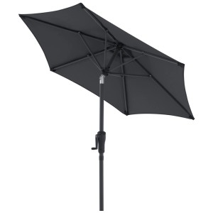 Doppler Kurbelschirm Life 180 Anthrazit, Ø 180 cm, mit Kurbelmechanik und UV-Schutz.
