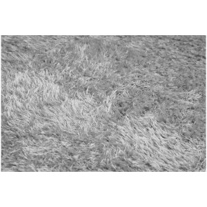 Grauer Hochflorteppich Gela, 60x110 cm, aus Polyester. Flauschiger, moderner Teppich.