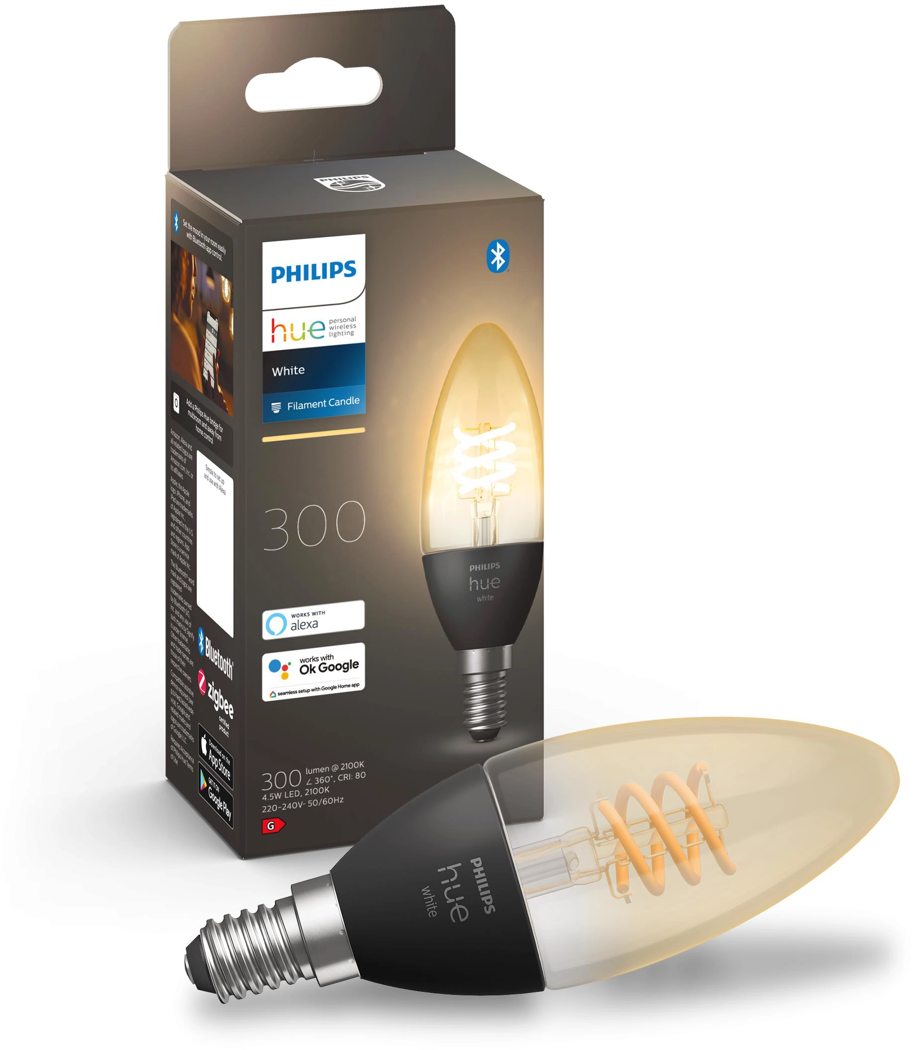 WiZ Ampoule LED Mate forme de bougie E14 Wi-fi Bluetooth 4,8 W / 470 lm