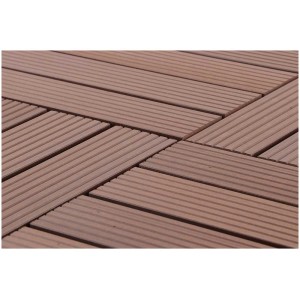 Dalles clipsables Gartec WPC Marrone, 30x30 cm, vue de dessus.