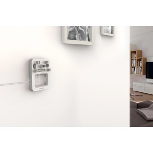 Émetteur d'extension sans fil Honeywell DCP917S pour sonnettes filaires, design blanc.