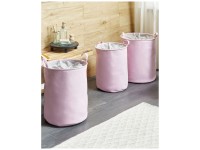 Beliani Aufbewahrungskorb-Set Archa Baumwolle Rosa 3er-Set