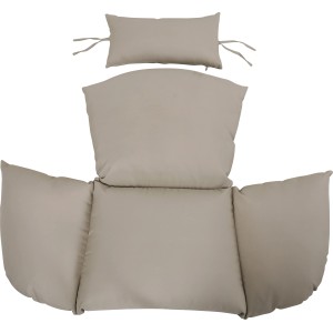 Set di 2 fodere per cuscini per sedia sospesa Shorea Wicker color naturale, in poliestere.