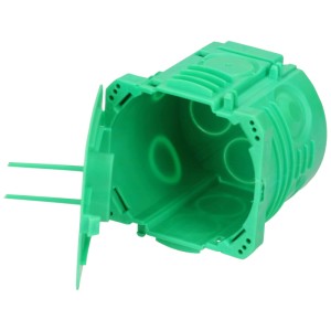 Boîte d'encastrement verte Easy-Click, trou de perçage 71 mm, taille 1, en thermoplastique.