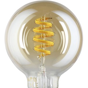 Lampadina LED Eglo connect.z G80 E27 con vetro ambrato e filamento a spirale.