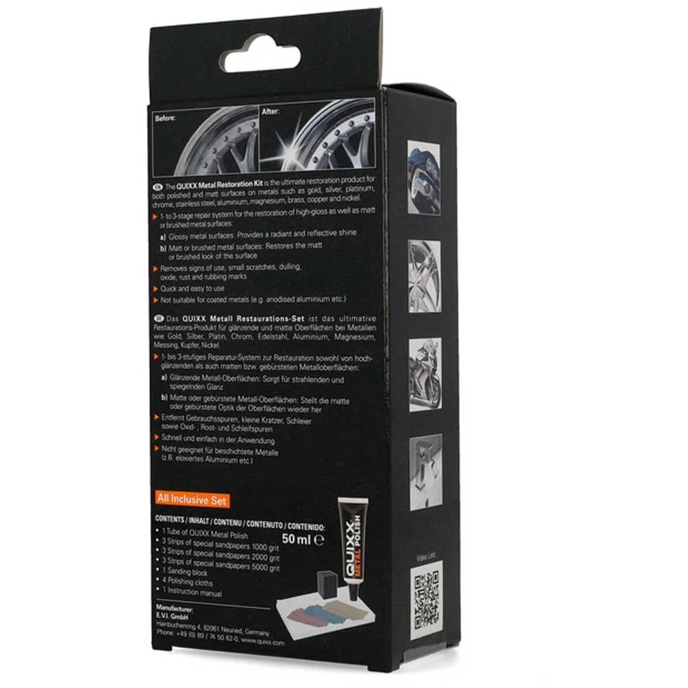 Kit Restauro Metalli Quixx - Rimuove Graffi E Ruggine - Per Superfici Lucide E Opache - Foto 13