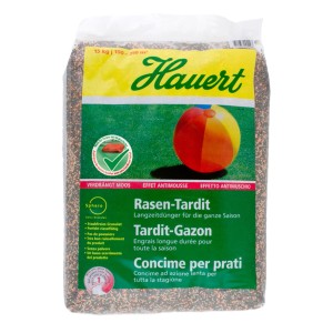 Hauert Rasentardit 15kg, fertilizzante a lenta cessione per un prato verde e sano.