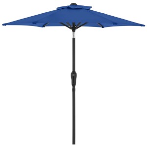 Ombrellone a manovella Doppler Life 180 in Pacificblue, Ø 180 cm. Ombrellone da mercato con meccanismo a manovella e protezione UV.