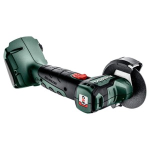 Metabo Akku-Winkelschleifer CC 18 LTX BL, grün-schwarz, mit 76mm Trennscheibe. Kompakte 18V Schleifmaschine.