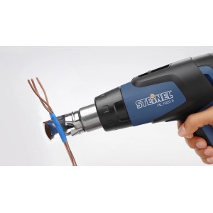 Pistola ad aria calda Steinel HL 1920 E con set di tubi termoretraibili per installazioni elettriche.
