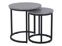 Beliani Table d'appoint Dixie MDF Noir Gris 2 pcs