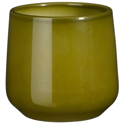 Mica Decorations Topf Amber Keramik Grün Ø 14 cm / Höhe 13,5 cm