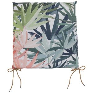 Cuscino per sedia Doppler con motivo floreale multicolore, 44x44 cm, con lacci.