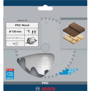 Lama per sega circolare Bosch Optiline Wood, 130mm, 12 denti per tagli precisi nel legno.