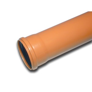 Tubo di scarico interrato Marley arancione DN 110, lunghezza 1 m.
