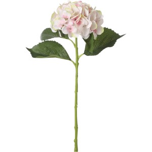 Fiore artificiale di ortensia rosa chiaro, dettagliato, alto 51 cm. Pianta artificiale decorativa per interni.
