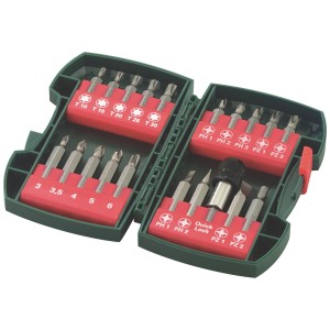 Metabo Set di punte IV, 20 pezzi in custodia verde con varie punte e portapunte.