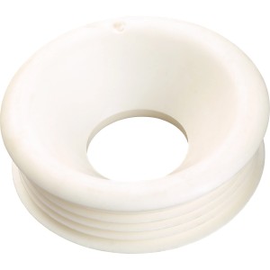 Raccord de tuyau de chasse d'eau blanc en caoutchouc, Ø 28-32 mm x Ø 55 mm, pour tuyaux de chasse d'eau WC.