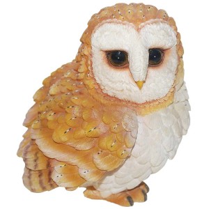 Kleine braune Vivid Arts Eule als Gartendeko, 14x12,6x12,5 cm.