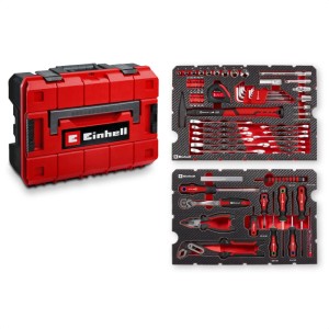 Einhell Coffret à outils universel 80 pièces E-CASE avec assortiment d'outils, rouge/noir.
