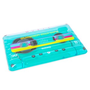 Matelas gonflable Bestway Retro Beats, design cassette, turquoise, 174x117 cm. Idéal pour s'amuser à la piscine ou à la plage.