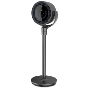 Ventilateur sur pied Trisa Comfort Breeze X84 Max gris avec écran tactile et base ronde.