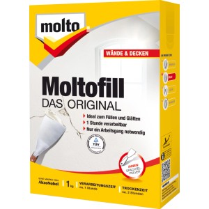Packung Molto Moltofill Spachtelpulver Innen 1 kg für Wand- und Deckenreparaturen.