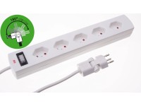 Safety-Line Multipresa 5 x con protezione sovraccarico e bambini Bianco